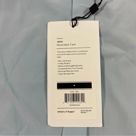 Ministry Of Supply Juno Mock Neck Tank Chambray Blue - Picture 6 of 10